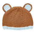 Blue & Brown Bear Knit Hat